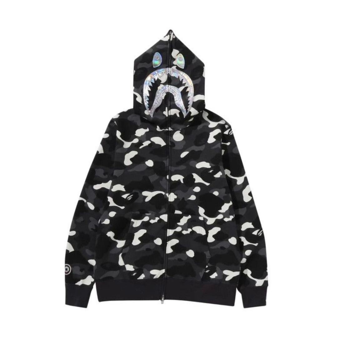 A Bathing Ape City Camo Shark Full Zip Hoodie Mens